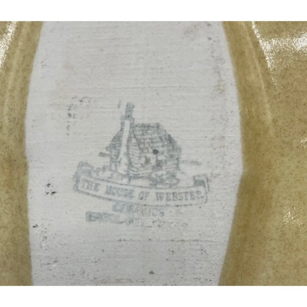 Vintage House of Webster Pottery Planter Basket Weave Design  Yellowish Beige‎